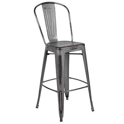 Flash möbel barhocker metall 4 Pack silvergrå