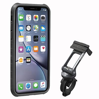 Topeak RideCase Custodia per iPhone XR, con Supporto Incluso, Nero/Grigio