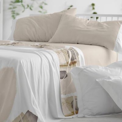 Burrito Blanco | Lakanset | Säng 105 cm (+Tillgängliga storlekar) | Design 138 | Sandfärg (105x190/200cm)