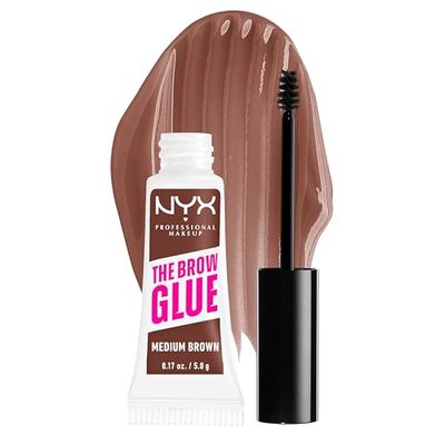 NYX Professional Makeup Tinted Brow Glue, Instant Eyebrow Styler, Laminated Brow Look, The Brow Glue, Medium Brown