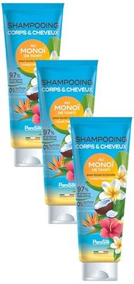 ParaSol - Shampooing corps et cheveux au Monoï de Tahiti - 97% d'origine naturelle - 0% Sulfate, Silicone, Paraben - Fabriqué en France (Lot de 3)