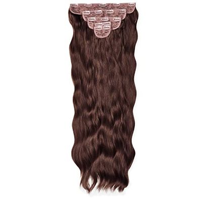 Lullabellz Extra AF - Extension per capelli ondulati naturali, confezione da 5 pezzi, lunghezza 84 cm, castagna