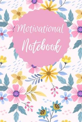 Motivational Notebook for 12 months 6x9 Inches 100 pages: lined paper for writing, for personal use, school, home, college, perfect gift for any occasion.: Fancy flowers pattern on pastel background.
