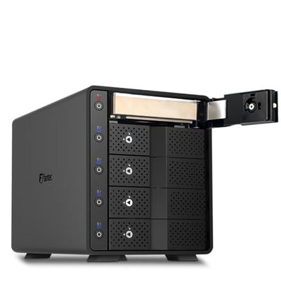 FANTEC 5X USB3.2 Gen2 10G Hard Disk Docking Station for 5X SATA 3.5/2.5 inch SSDs and HDDs. Transfer Rates up to 10Gbit/Sec, no Tools Required, USB HUB, 2X USB Cable. Aluminum housing Black