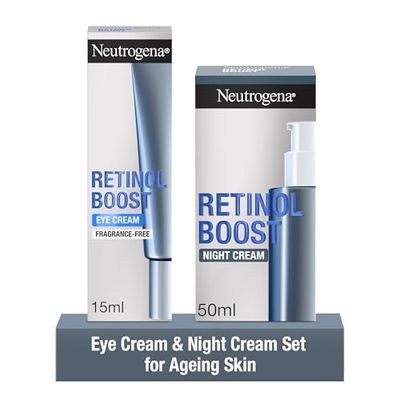 Neutrogena Smooth and Glow Duo Bundle, with Retionol Boost Night Cream (1x 50ml) and Retinol Boost Eye Cream (1x 15ml)