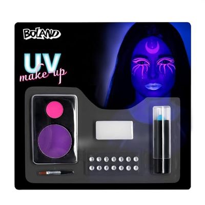 Boland - Make-up set voor Halloween, lichtgevende UV make-up en accessoires, make-up voor carnaval en themafeesten