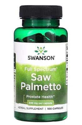 Swanson Saw Palmetto de Espectro Completo, 540mg - Suplemento Natural para Salud de la Próstata y Prevención de Pérdida de Cabello - 100 Cápsulas