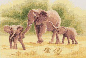Kit de point de croix compté Éléphants (A)