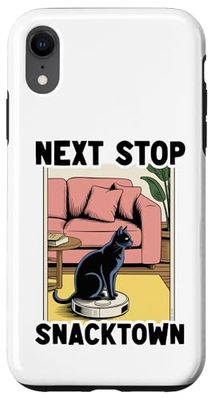 Next Stop Snacktown Cat Robot Vacuum Cleaner Cat Case for iPhone XR