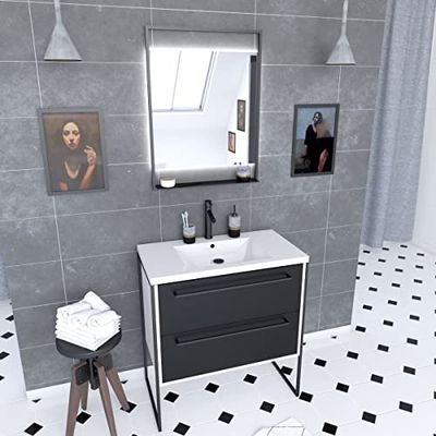 Aurlane PACM022 Structura P022 badkamerkast, zwart/wit