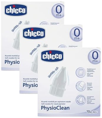 Chicco Recharges Soft pour Aspirateur Nasal Soft and Easy Physioclean x10, 0 mois + (Lot de 3)