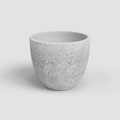 Artevasi Héstia Kruka, Blomkruka, dekorativ kruka, komplex textur, Handgjord keramik, ljusgrå, 20cm
