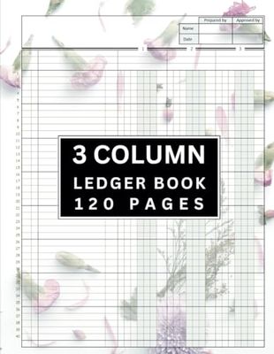 3 Column Ledger Book: Simple Log Book for Bookkeeping and Accounting | Account Record Book for Personal Finance and Small Business Organizer Green