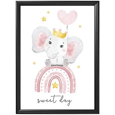 Arterby's® - Premium Poster Quadro Cornice Tela Canvas Dipinto Mood - Illustrazione Poster Cameretta Bambini - Made in Italy - HD Poster con Cornice Decorativa Nera 30x40 cm A0020 D0014