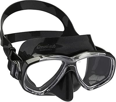 Cressi Perla, Adulto Pequeño Volumen Interior de Silicona máscara de Buceo, Snorkeling Italiano Calidad Desde 1946, Negro/Negro