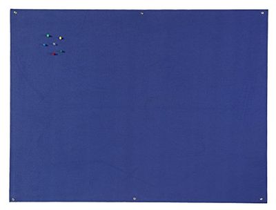 Bi-Office Notice Board Fire Retardant, Blue Felt, Unframed, 120 x 90 cm