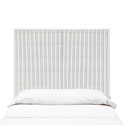 CABECERO 111 x 3 x 90 METAL/MIMBRE BLANCO