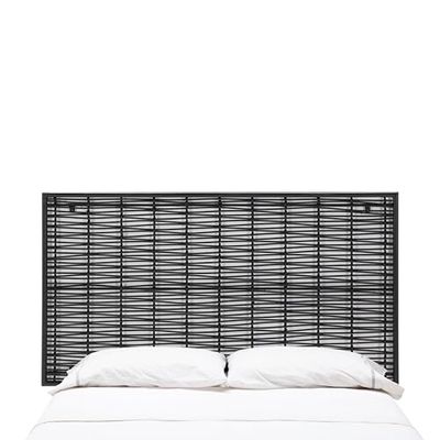 CABECERO 160X3X90 METAL/MIMBRE NEGRO