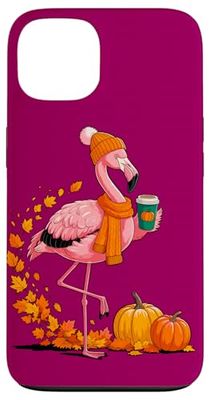 Automne Flamant Rose Pumpkin Spice Ambiance Festivités Coque pour iPhone 13