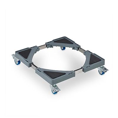 Relaxdays Support à Plantes, Extensible & pour Divers Pots, LxP: 44x44–70x70 cm, intérieur & extérieur, Gris - argenté