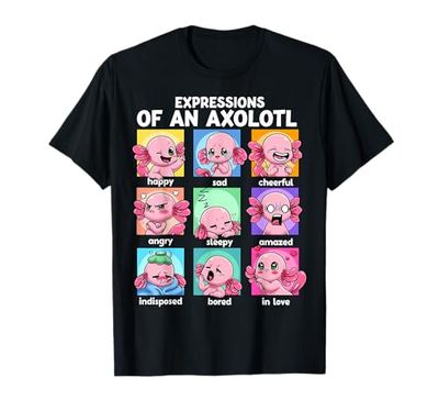 Axolotl Shirt - Kawaii Axolotl Moods Anime Axolotl Costume T-Shirt