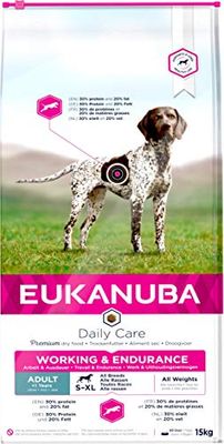 EUKANUBA Daily Care Working & Endurance - droog premium hondenvoer met kip voor volwassen honden met hoge energiebehoefte (werkende honden, drachtige en lacterende teven), voor alle rassen, 15 kg