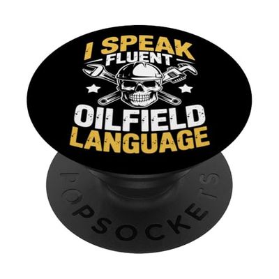 Hablo Fluido Yo Lenguaje de Campo Petrolífero Roughneck Oil Rig Worker PopSockets PopGrip Adhesivo