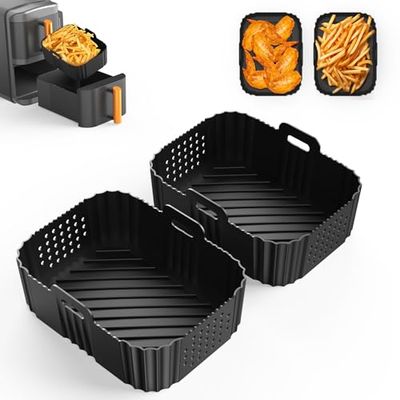 Stampo in silicone per friggitrice ad aria per Ninja Double Stack XL SL400EU, Foodi Max AF500EU, AF400EU, AF451EU, AF300EU, confezione da 2 accessori per friggitrice da 7,6 a 10,4 litri, piatto cucina