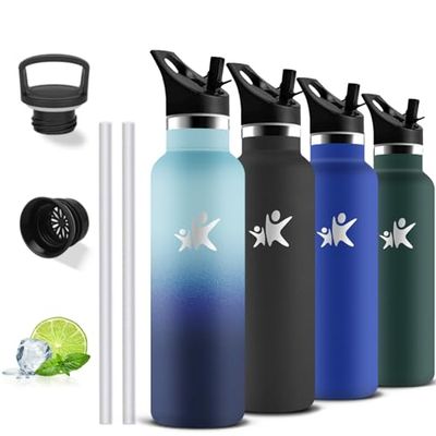 Grsta Insulated Water Bottle, 750 ml, BPA Free, Water Bottle with Straw, No Leakage, Thermal Bottles, Vacuum Insulated, Thermal Bottle for Camping, Travel, Gym, Sports, Gym