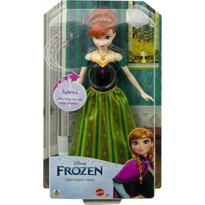 Disney Frozen Anna Musical zingende pop met één druk op de knop, speelgoed + 3 jaar, Poolse versie Mattel HMG45