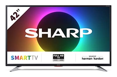 SHARP 42EE6E Smart TV 42 tum, Full HD LED-TV (Smart TV, Harman Kardon), svart