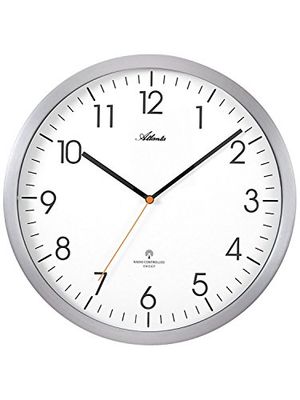 Atlanta wandklok 4382-4, zilverkleuren