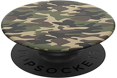 PopSockets PopGrip - Supporto e Impugnatura per Telefoni Cellulari e Tablet con un Top Intercambiabile - Woodland Camo