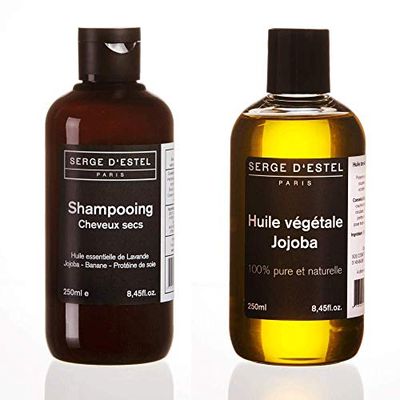 SERGE D'ESTEL PARIS Shampoing Cheveux Secs 250ml Huile de Jojoba 250ml Soin Cheveux Secs et Abimés. Shampoing Naturel aux Huiles Essentielles Huile de Jojoba 100% Pure et Naturelle Fabriqué en France