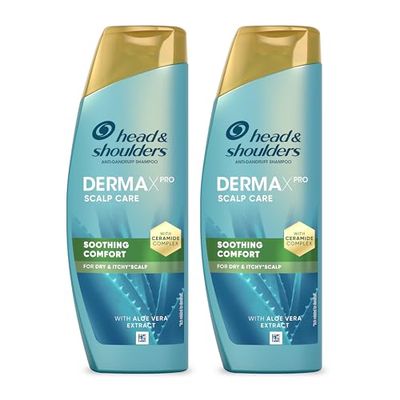 Head & Shoulders DERMAXPRO Soothing Anti Dandruff Shampoo with aloe Vera, 500ml. For Dry & Itchy Scalp, Clinically Proven & Dermtologically Tested. (Pack of 2)