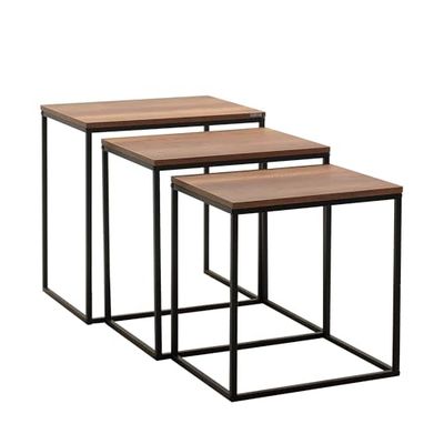 Hanah Home Nesting Table (3 pièces), Planche à découper 100% mélamine, Taille Unique