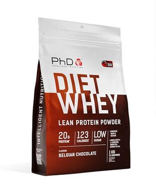 PhD Nutrition Diet Whey Protéine en poudre 1kg Chocolat belge - Poudre pour accompagner un régime, avec 20g de protéines par portion, Informed Protein (l’aspect de l’emballage peut varier)