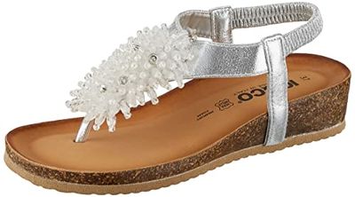 Igi&Co Mujer Antibes, Chanclas, Plateado, 37 EU