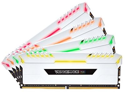 Corsair Vengeance RGB 32 GB (4 x 8 GB) DDR4 3000 MHz D16 XMP 2.0 Enthusiast RGB LED Illuminated Memory Kit - White