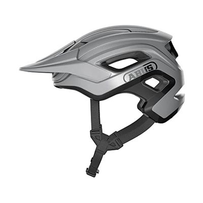 ABUS CliffHanger MTB-helm - fietshelm voor veeleisende trails - met grote ventilatieopeningen & TriVider bandjessysteem - voor mannen en vrouwen - zilver, maat S