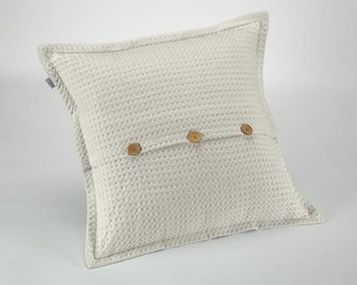 Funda de cojín Banús color crema. 50x50 cm. Tejido jacquard