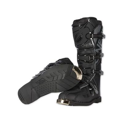 O'NEAL | Bottes de motocross | MX Enduro | Protection de la semelle en métal, boucles facilement réglables | Botte TRIBUTE | Adulte | Noir | Taille 48/14