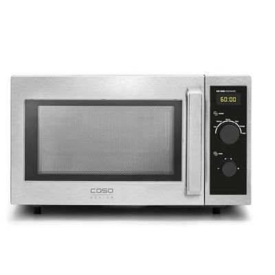 CASO CM1000 Ceramic, komercyjna kuchenka mikrofalowa, do profesjonalnej gastronomii, kuchenka mikrofalowa o mocy 1000 W, pojemność 25 l, 6 poziomów mocy, dno Casotek, timer do 60 min