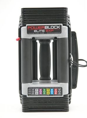 PowerBlock Elite EXP verstelbare korte halters; afzonderlijk verkrijgbaar; fase 1; 2-22 kg; halters, duurzaam stalen constructie, innovatieve trainingsapparatuur, alles-in-één-halters, uitbreidbaar