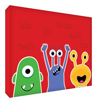 Feel Good Art MONSTERS-A5BLK-09ES - Bloque decorativo recuerdo del bebé, diseño "Monstruos Amistosos", 15 x 21 x 2 cm, color rojo