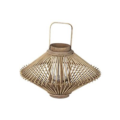 DKD Home Decor Bougeoir en Verre Marron Bambou (41 x 41 x 37 cm) (Référence : S3026322)