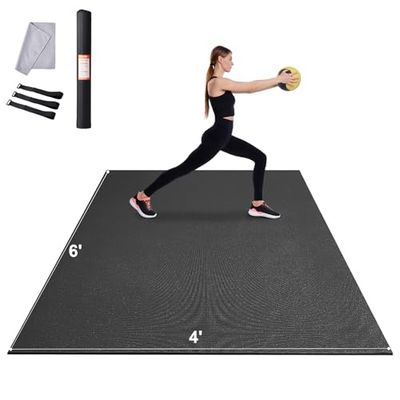 VEVOR Oefenmat, antislip hoogwaardige yogamat, trainingsmat met hoge dichtheid, voor dames en heren, fitness- en trainingsmat met tas en draagriem, voor alle soorten thuisyoga, pilatus en