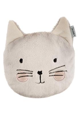 Sterntaler Warmtekussen kat Lilly - rustgevend warmtekussen voor baby's en kinderen van zacht fleece - knuffeldier geeft troost en kalmeert, haverkussen, grijs