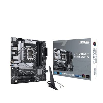 ASUS B660M-A WIFI D4 4389338 Motherboard, Svart, 24.4 x 24.4 x 5 cm