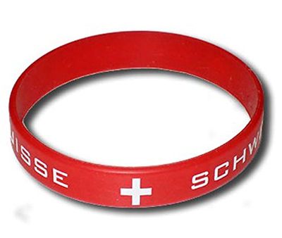 Supportershop Suisse Silikonarmband, röd, en storlek